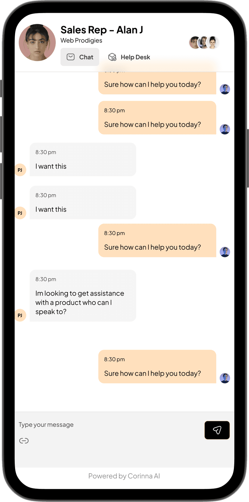 Chat Bot AI Iphone App Screen Image